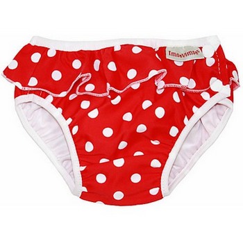 ImseVimse Swim Pants Red Dots with a frill