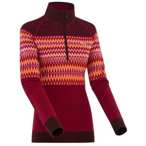 Women's Kari Traa Silja Wool Half-Zip Top 2022, Medium Red, Wool/Micron