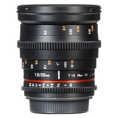 Rokinon 20mm T1.9 Ultra Wide Angle Cine DS Lens for Canon EF Mount, The bright aperture secures a quick shutter velocity even under the limited illumination situations